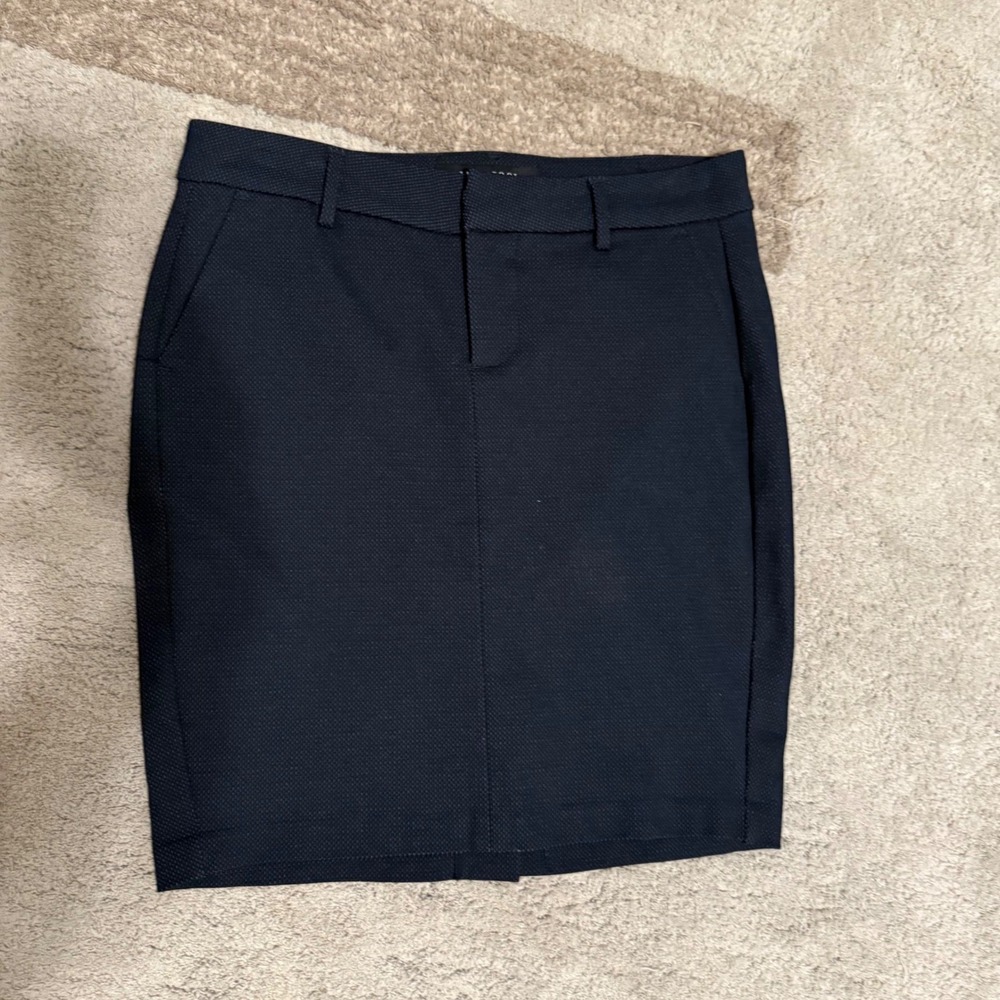 Liverpool Jeans Company Navy Blue‎ Textured Pencil Skirt Petite 4P Office Wear